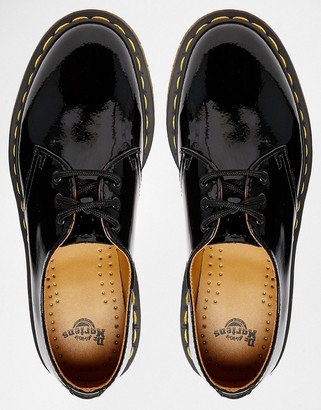 Dr. Martens 1461 classic flat shoes in black patent - ShopStyle