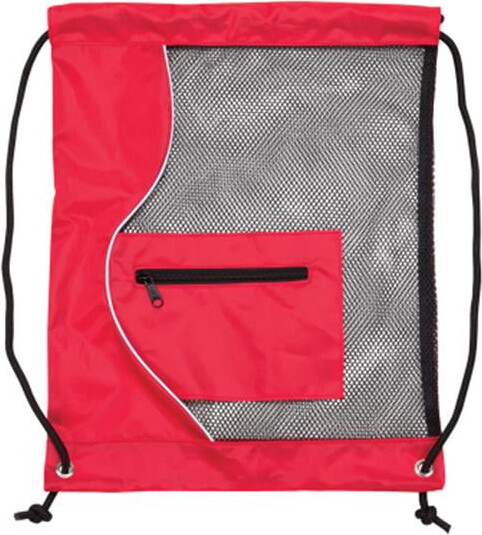 Travelwell Red Mesh Drawstring Cinch Pack