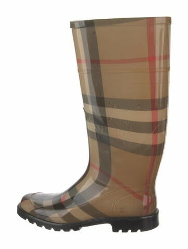 plaid rain boots