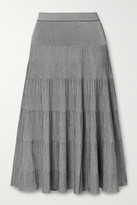 Thumbnail for your product : Theory Ribbed-knit Midi Skirt - Gray