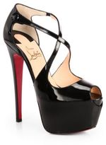 Thumbnail for your product : Christian Louboutin Exagona Patent Leather Crisscross Pumps