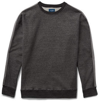 Beams Webbing-Trimmed Melange Loopback Cotton-Jersey Sweatshirt - Men - Charcoal