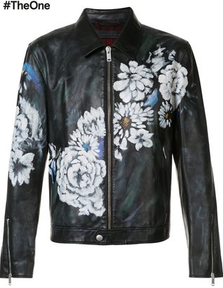 Alexander McQueen floral print jacket - men - Calf Leather/Wool - 48