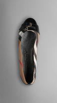 Thumbnail for your product : Burberry Bridle House Check Ballerinas