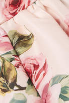 Thumbnail for your product : Dolce & Gabbana Pleated Floral-print Silk-organza Midi Dress - Pastel pink