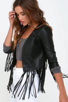 Thumbnail for your product : Glamorous Dropping a Line Black Vegan Leather Jacket