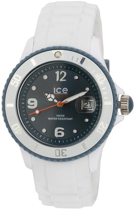 Ice Watch Ice-Watch Unisex Quartz Watch with Blue Dial Analogue Display and White Silicone Strap SI.WJ.U.S.12