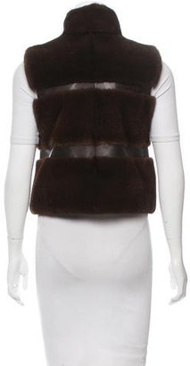 Michael Kors Mink and Leather Vest