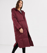 Thumbnail for your product : Asos Tall ASOS DESIGN Tall longline puffer coat in oxblood