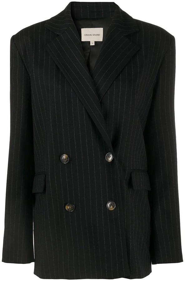 LOULOU STUDIO Ficaja Double Breasted Pinstripe Jacket - ShopStyle