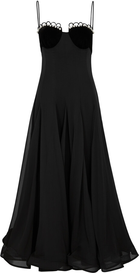 Nafsika Skourti Waltz Embellished Chiffon Midi Dress