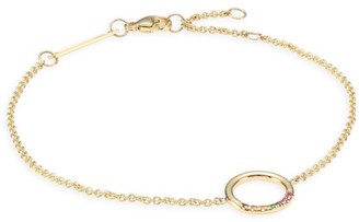 Zoë Chicco 14K Yellow Gold Rainbow Gemstone Pendant Bracelet