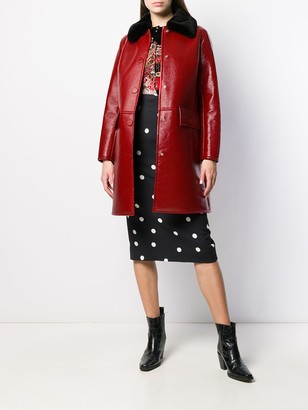 Stand Studio Boxy Fit Fur-Trimmed Coat