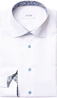 Eton Men's Slim-Fit Solid Dress Shirt w/ Daisy Details