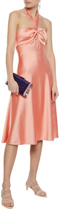 Jonathan Simkhai Ring-embellished Satin Halterneck Dress