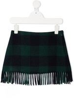 Thumbnail for your product : Il Gufo Plaid Fringed Skirt
