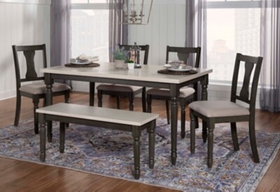 Linon Wesley Dining Table and 5 Chairs Set