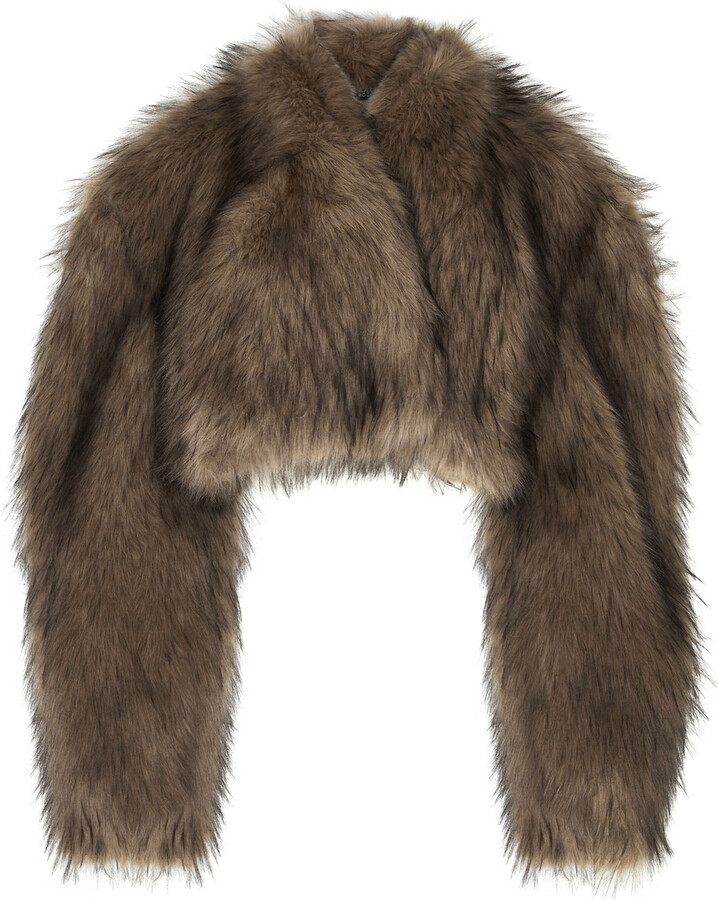 A.W.A.K.E. Mode Cropped Faux-fur Jacket