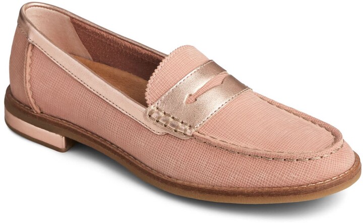 sperry seaport penny loafer black patent