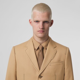 Burberry Topstitched Wool Tailored Jacket