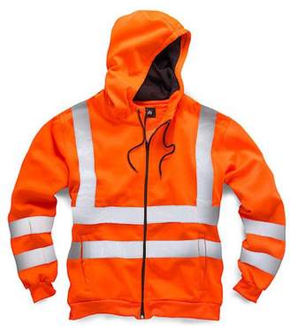 Standsafe Mens Hoodie Hi Vis Zipper Hi Visibility Safety Hooded Zip Sweatshirt Work Jacket Top EN471