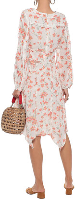 Love Sam Ruffle-trimmed Floral-print Cotton-blend Dress