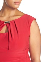 Thumbnail for your product : Marina Plus Size Women's Embellished Neck Jersey Gown