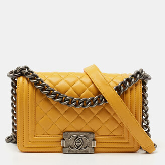 Chanel Mustard Quilted Leather Small Boy Flap Bag - ShopStyle