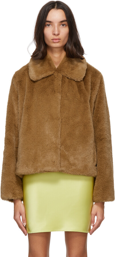 Stand Studio Brown Faux-Fur Marcella Koba Jacket - ShopStyle Fur Coats