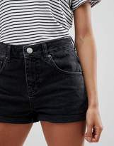 Thumbnail for your product : ASOS Petite Design Petite Denim Ritson Mom Short In Washed Black