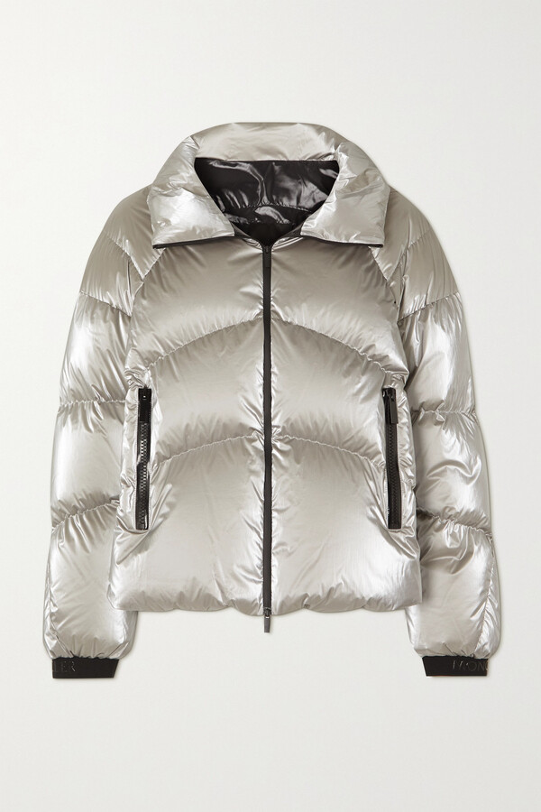 Moncler Avoriaz Quilted Metallic Shell Down Jacket - Silver - ShopStyle