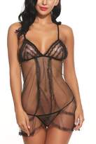 Thumbnail for your product : Avidlove Women Lingerie Lace Babydoll Halter Outfits Mini Teddy Black L