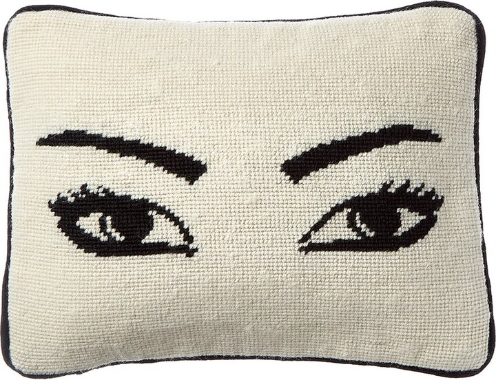 Jonathan Adler Us Eyes Needlepoint Throw Pillow
