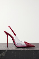 Thumbnail for your product : Saint Laurent Frida Leather And Pvc Slingback Pumps - Red