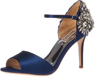 badgley mischka harbor crystal embellished open toe pump