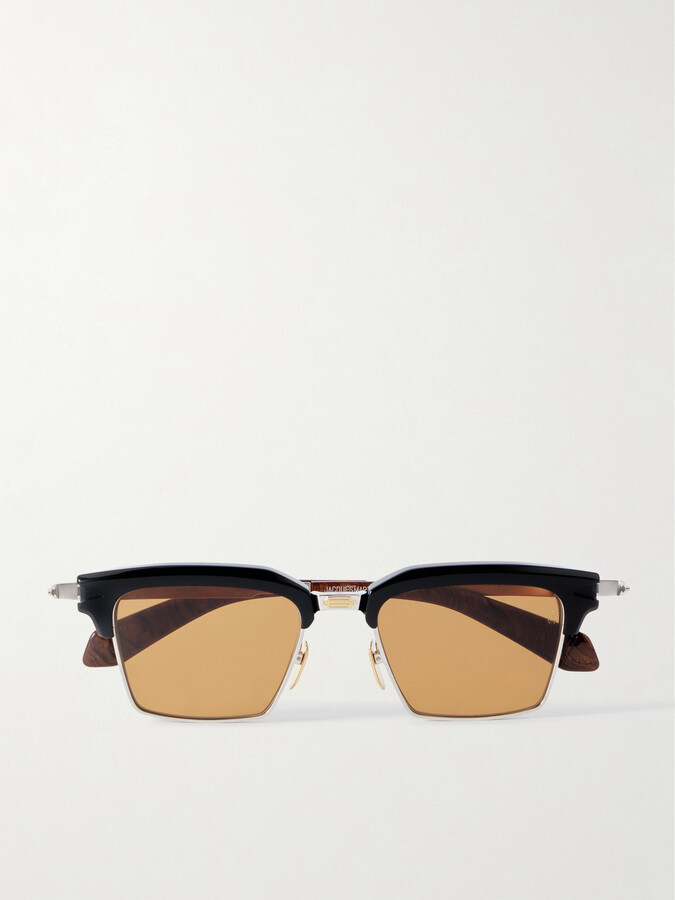 Jacques Marie Mage Alin D-frame Gold-tone, Titanium And Acetate Sunglasses - Black