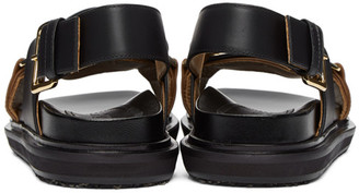 Marni Black and Tan Fussbett Sandals - ShopStyle
