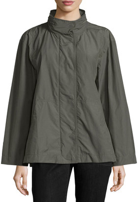 Eileen Fisher Snap-Front Hooded Jacket, Plus Size