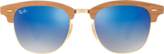 Thumbnail for your product : Ray-Ban Rb3016m 51 Clubmaster Wood Gold Square Sunglasses