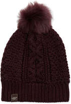 Thumbnail for your product : N.Y.L.A. UGG Australia Cable Fur-Pompom Beanie, Port