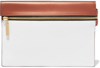 Victoria Beckham Small Two-tone Leather Clutch - White