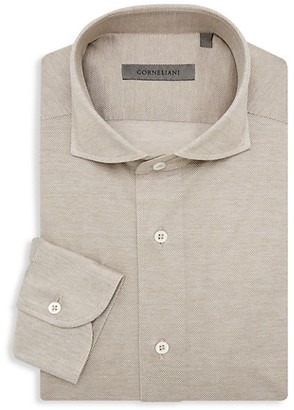Corneliani Long-Sleeve Jersey Knit Shirt