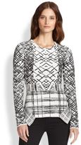 Thumbnail for your product : BCBGMAXAZRIA Mixed-Print Stretch Jersey Top