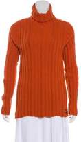 Thumbnail for your product : Ferragamo Leather-Accented Turtleneck Sweater