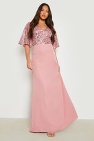 Thumbnail for your product : boohoo Tall Bridesmaid Occasion Sequin Angel Maxi