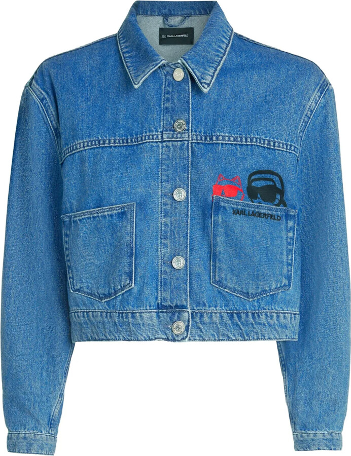Karl Lagerfeld Paris Ikon cropped denim jacket