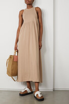 Thumbnail for your product : Ninety Percent + Net Sustain Gathered Organic Cotton-jersey Maxi Dress - Beige - xx small
