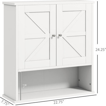Bathroom Cabinet Wall Mounted, Style In White With Modifiable Shelves Storage - Mounted Adjustable And More Space,