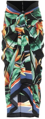 Dolce & Gabbana Printed stretch-silk wrap skirt