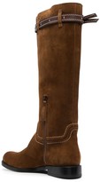Thumbnail for your product : Ermanno Scervino Suede-Buckled Riding Boots
